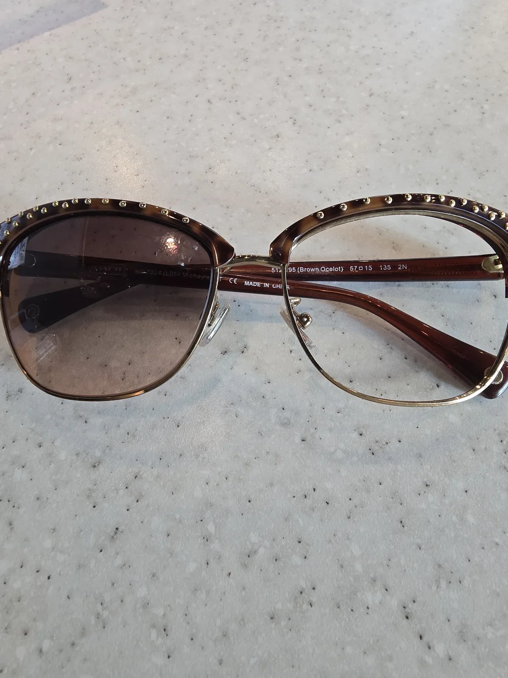 Coach HC 7024 Michayla Brown Ocelot Eyeglass Frames 57-15-135 Frames Only